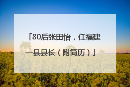 80后张田怡，任福建一县县长（附简历）